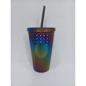 NEW! Starbucks Fall‎ 2023 Oil Slick Studded Grande 16oz Cold Cup Tumbler